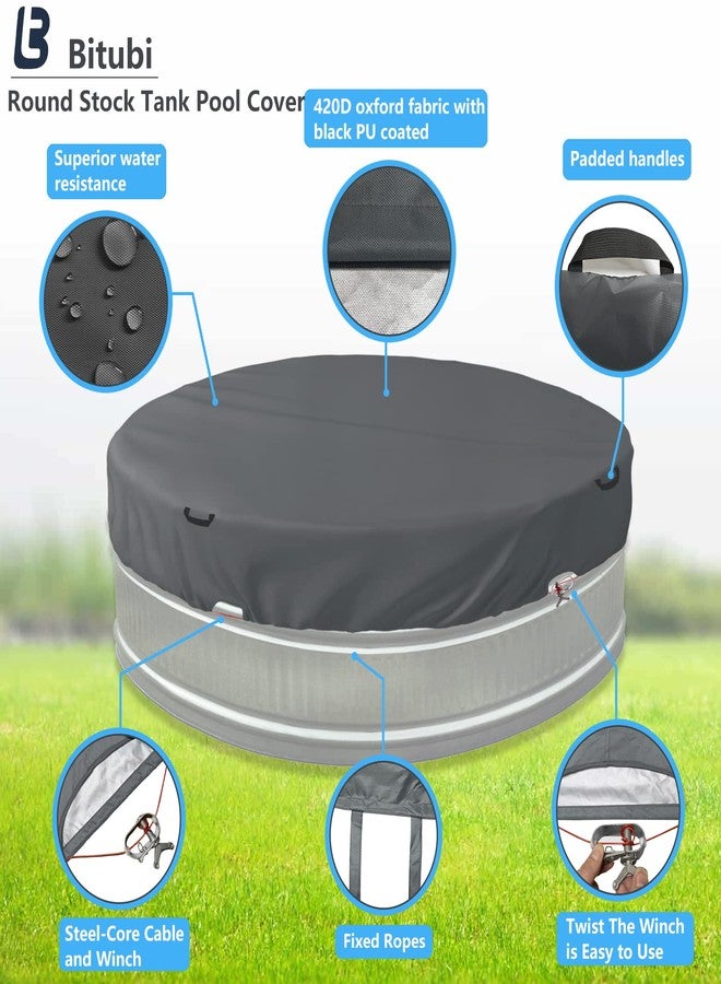 Bitubi 8 Ft Round Pool Cover,for Outdoor Round Easy Set and Frame Above Ground Swimming Pool,Solar Covers for Above Ground Pools,Upgraded Waterproof Dustproof Hot Tub Cover,Trampoline Cover(Grey) - Image 4