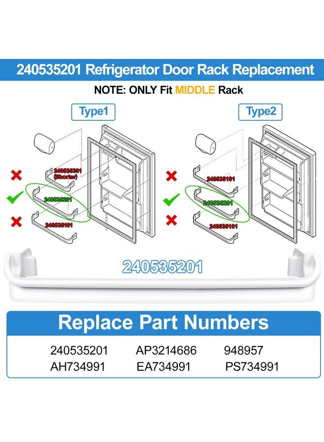 Alvar UPGRADED 240535201 Refrigerator Door Rack Bar Replacement Compatible with Frigidaire Kenmore Refrigerator Door Shelf Replacement Parts AP3214686, AH734991,FRT17B3AZB, LFHT1513LW0,FRT15 Door Shelf Rack - Image 2