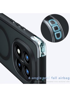 Generic Magnetic Case for Xiaomi Redmi Note 14 Pro+ 5G, Frosted Translucent Back Protective Slim Phone Cover, Anti-Fingerprints, Anti-Fall Drop Protection, Shockproof Case for Xiaomi Redmi Note 14 Pro Plus 5G (Black)  - Image 3