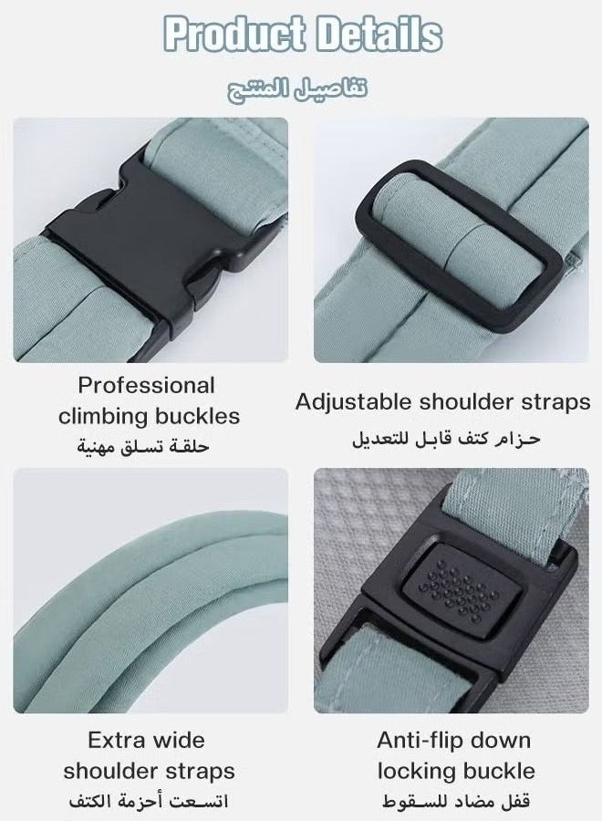 ميكسد حاملة أطفال قابلة للتعديل، حاملات أمامية/خلفية مريحة وجيدة التهوية للأطفال حديثي الولادة إلى الأطفال الصغار من عمر 0 ​​إلى 15 كجم، مقاس واحد يناسب الجميع - Image 3