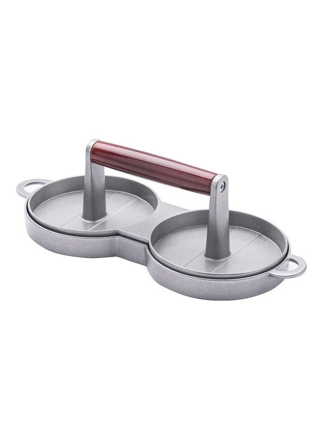 NIBEMINENT Aluminum Alloy Burger Meatloaf Press Mold Silver/Red  - Image 2