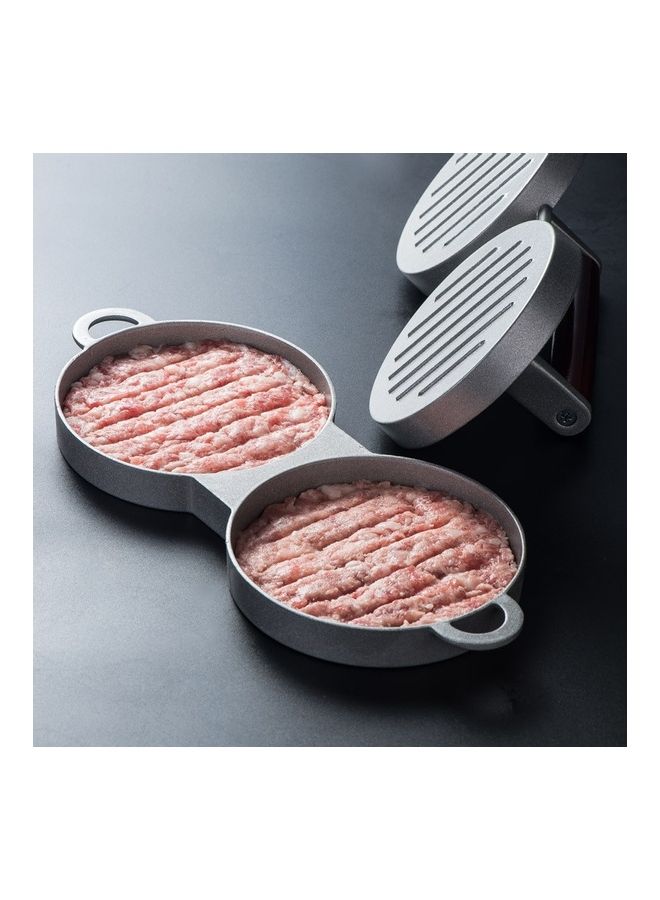 NIBEMINENT Aluminum Alloy Burger Meatloaf Press Mold Silver/Red  - Image 4