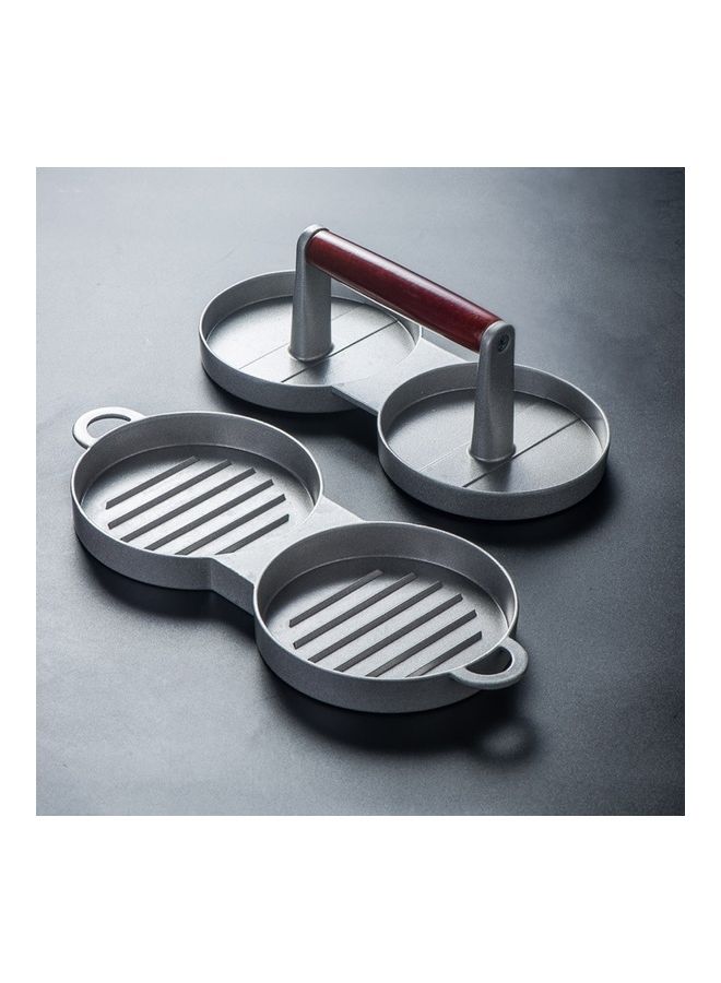 NIBEMINENT Aluminum Alloy Burger Meatloaf Press Mold Silver/Red  - Image 5