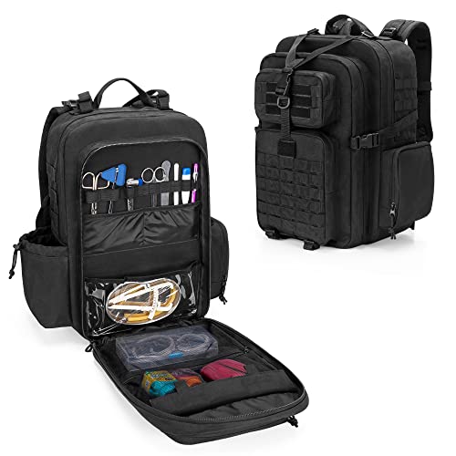 Damero Medical Tactical Backpack, Medical Supplies Bag First Aid Rucksack with Top Y-Strap for Hiking, Trekking Hunting Camping, Black (Bag Only) - Image 1