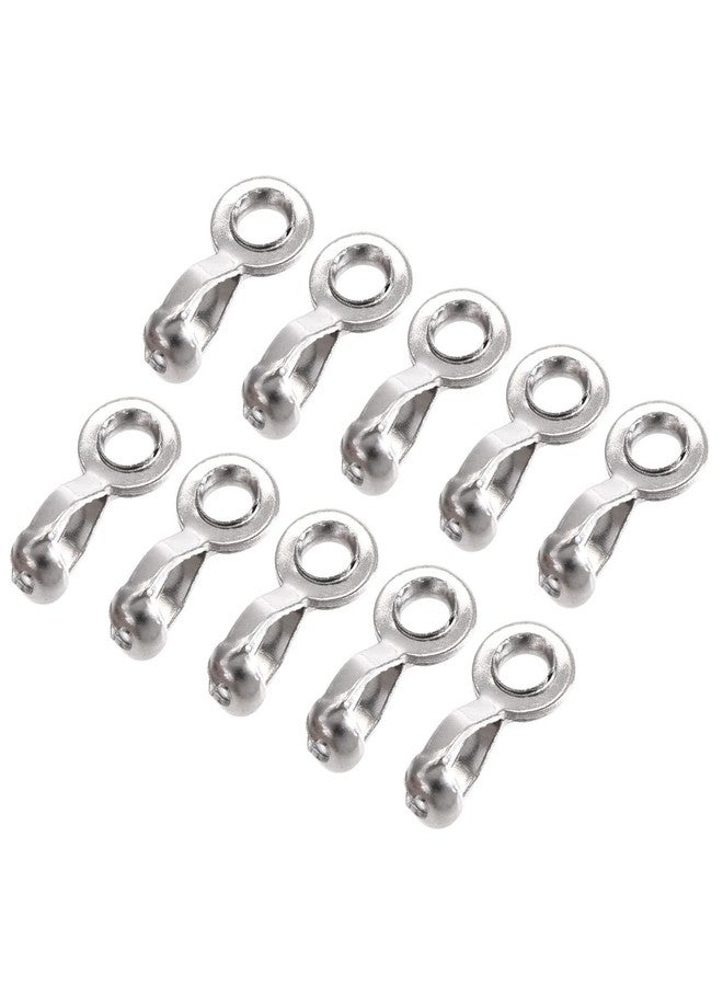 YOKIVE 50 Pcs Ball Chain Connectors, Bead Ring with Crimp Link Pull Loop Crafts Making Decoration, Great for Art, Handmade, DIY (Silver, 0.08/0.09-Inch) - Image 1