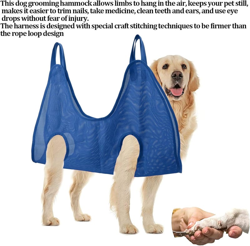 Pet Grooming Hammock, Dog and Cat Trimming Assistant with S Shaped Hooks, S Size - Safe Design, Breathable Polyester Fabric, Easy Nail Trimming and Cleaning (M) - Image 4
