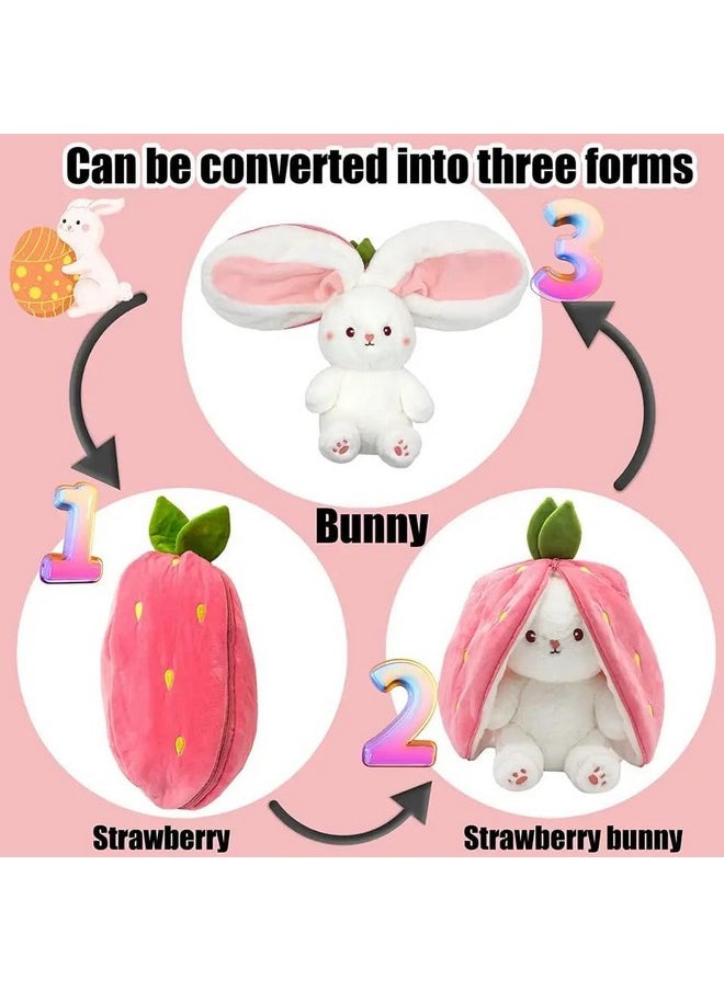 AVSHUB - AVSHUB Reversible Bunni Rabbite Doll Soft Toy for Girl/Kids Skin Friendly Ultra Soft Animal Toys Birthday Gift for Baby Boy, Kids, Girl, Girlfriend (Size 25cm) (Pink & White) - Image 1