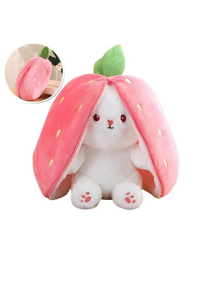 AVSHUB - AVSHUB Reversible Bunni Rabbite Doll Soft Toy for Girl/Kids Skin Friendly Ultra Soft Animal Toys Birthday Gift for Baby Boy, Kids, Girl, Girlfriend (Size 25cm) (Pink & White) - Image 1
