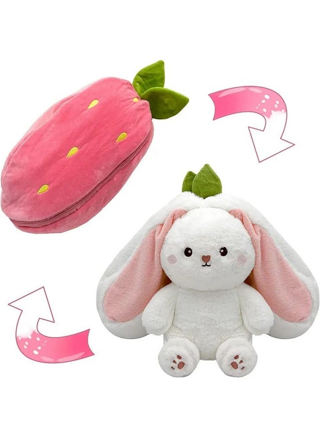 AVSHUB - AVSHUB Reversible Bunni Rabbite Doll Soft Toy for Girl/Kids Skin Friendly Ultra Soft Animal Toys Birthday Gift for Baby Boy, Kids, Girl, Girlfriend (Size 25cm) (Pink & White) - Image 1