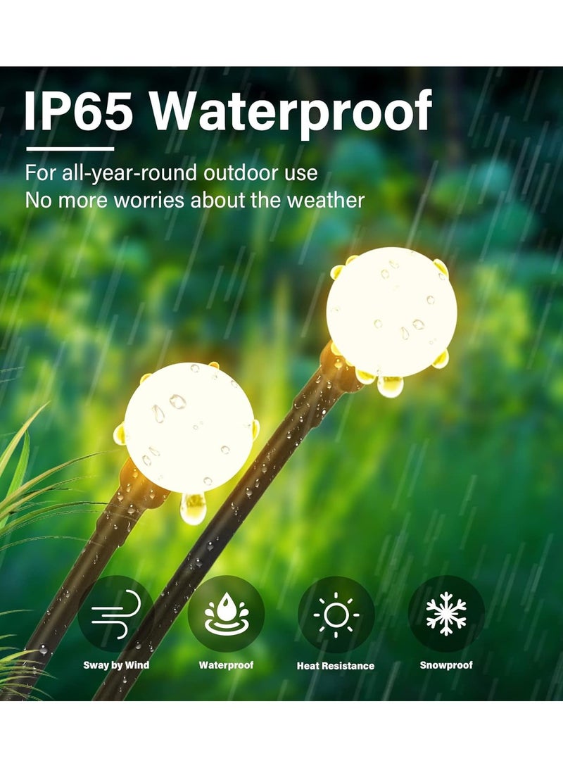 NYVIO Solar Lights Outdoor Waterproof – 2 Pack Firefly Swaying Solar Garden Lights with Flexible Copper Wire, Decorative Pathway, Yard & Landscape Stake Lights for Christmas & Parties - Image 3