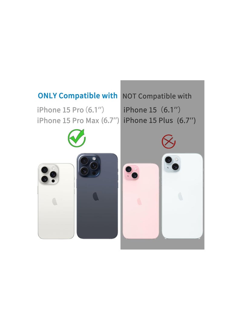 2pcs Designed for iPhone 15 Pro and 15 Pro Max Camera Lens Protector, Shockproof Full Protective Camera Cover, Silver - Image 2