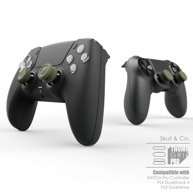 Skull & Co. Skin, CQC and FPS Thumb Grip Set Joystick Cap Analog Stick Cap for Nintendo Switch Pro Controller & PS5 / PS4 / Slim/Pro Controller- Black, 3Pairs(6pcs) - Image 5