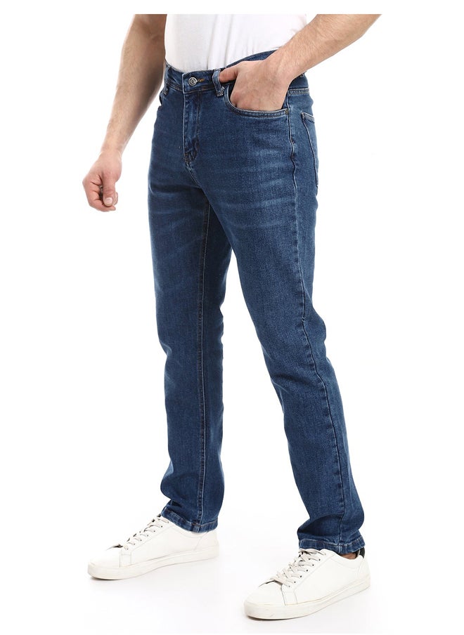 Andora - Regular Fit Standard Blue Practical Jeans_Blue - Image 1
