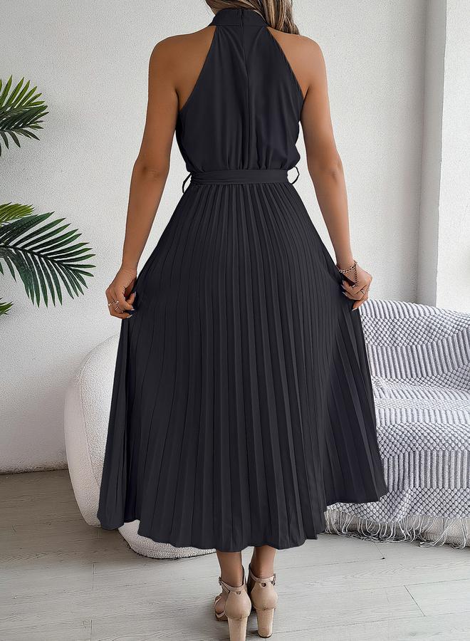 Take Two Black Sleeveless Pleated Maxi Dress - Image 3