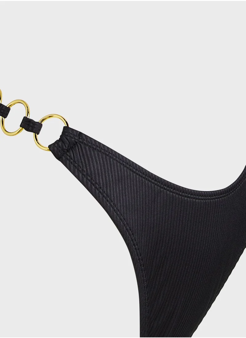 NASTY GAL Halter Neck Ring Detail Bikini Set