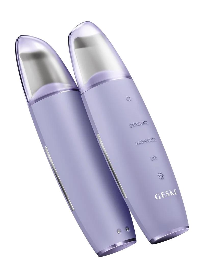 جيسكي Geske SmartAppGuided MicroCurrent Skin Scrubber & Blackhead Remover، 9 في 1، أدوات العناية بالبشرة، تنظيف الوجه، مكافحة الشيخوخة والتنظيف، شد الوجه المهني، إزالة الرؤوس السوداء - بنفسجي