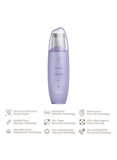 GESKE SmartAppGuided MicroCurrent Skin Scrubber & Blackhead Remover, 9 in 1, Skincare Tools, Face Cleaning, Anti Ageing and Cleansing, Professional Face Tightening, Blackhead Remover - Purple  - Image 2