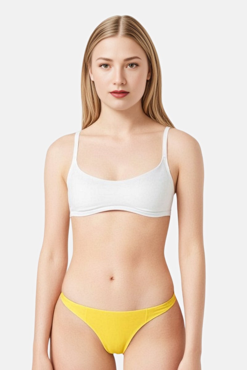 Pull & Bear Pacific Republic x Pull And Bear Women Colorblock Bikini Bottom, Yellow - Image 1