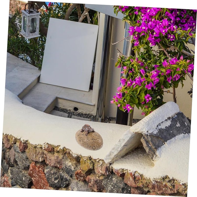 صندوق تخزين السلاحف الراتنجية للحدائق الخارجية تصميم صخري واقعي لإخفاء المفاتيح - Image 5