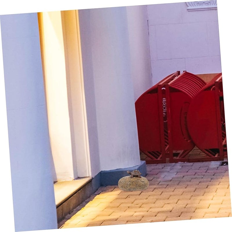 صندوق تخزين السلاحف الراتنجية للحدائق الخارجية تصميم صخري واقعي لإخفاء المفاتيح - Image 4