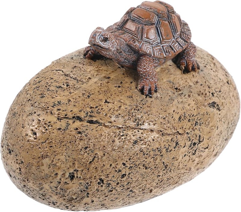 صندوق تخزين السلاحف الراتنجية للحدائق الخارجية تصميم صخري واقعي لإخفاء المفاتيح - Image 2
