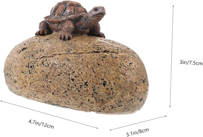 صندوق تخزين السلاحف الراتنجية للحدائق الخارجية تصميم صخري واقعي لإخفاء المفاتيح - Image 3