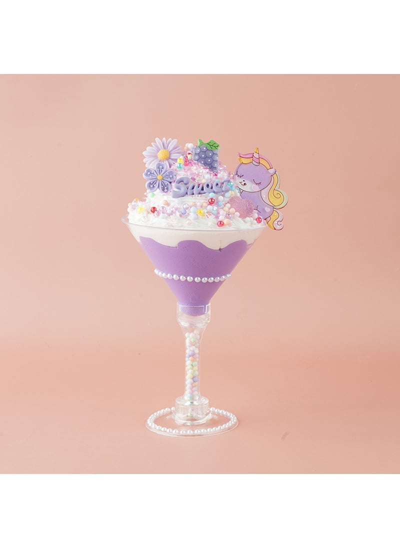 Kids DIY Cream Glue Ice Cream Craft Kit Imitation Ice Cream Cup Crystal Pony