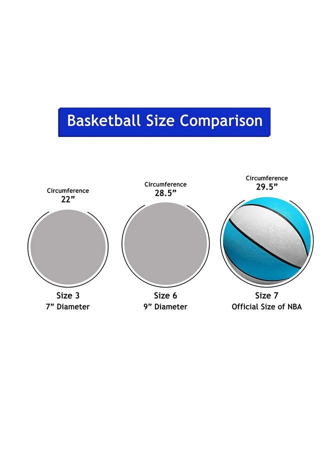 Botabee Official Size Pool Basketball - 9.4" Diameter, Size 7 Waterproof Basket Ball for The Pool - Textured Grip for in-Water or Outdoor Play - Compatible with Pool Basketball Hoops - White and Blue - Image 4