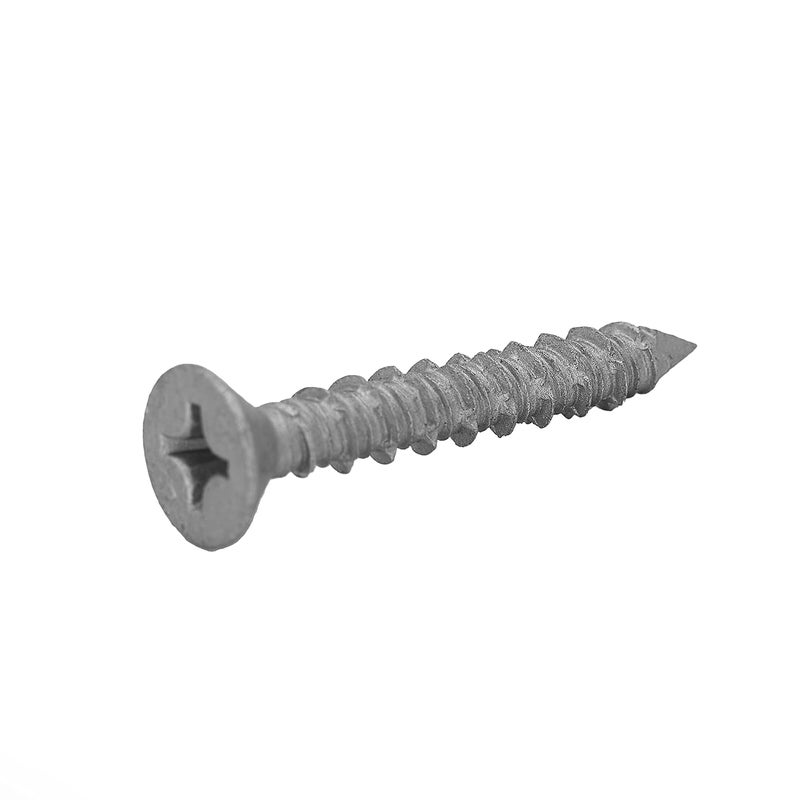 CONFAST 3/16" x 1-3/4" Concrete Screws 410 Stainless Steel Phillips Flat Countersunk with Concrete Drill Bit for Anchoring to Masonry, Block or Brick (50 per Box) - Image 1