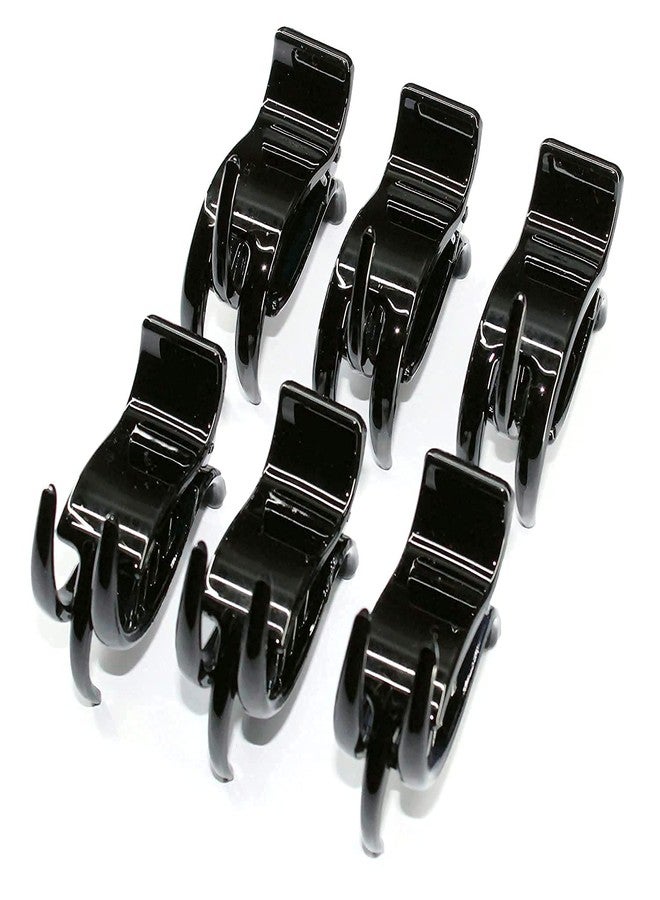 imioxo Black Hairclip for Women Medium Size Trendy Plastic Hair Clutch Hair Clip pack of 6 - Image 1