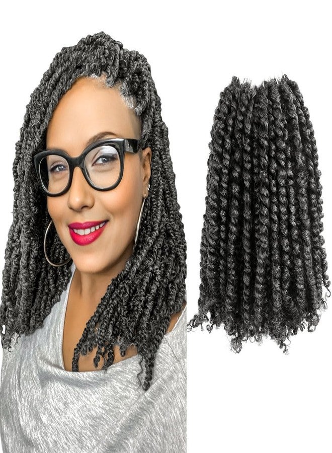 KAVSORAPI Passion Twist Hair,10 Inch Passion Twist Braiding Hair,Short Pre Looped Crochet Twist Jumbo Pre-twisted Two Strand Braids 8 Packs (Salt and Pepper) - Image 1