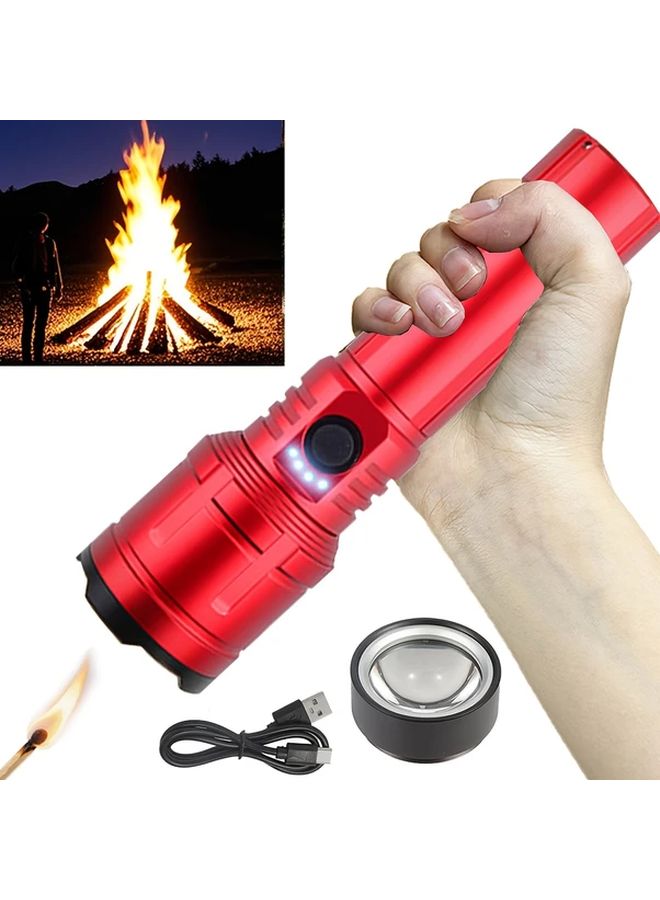 Model Red Aluminum Alloy Flashlight 5000mAh Power Bank 2002 Lumen For Camping Outdoor - Image 2