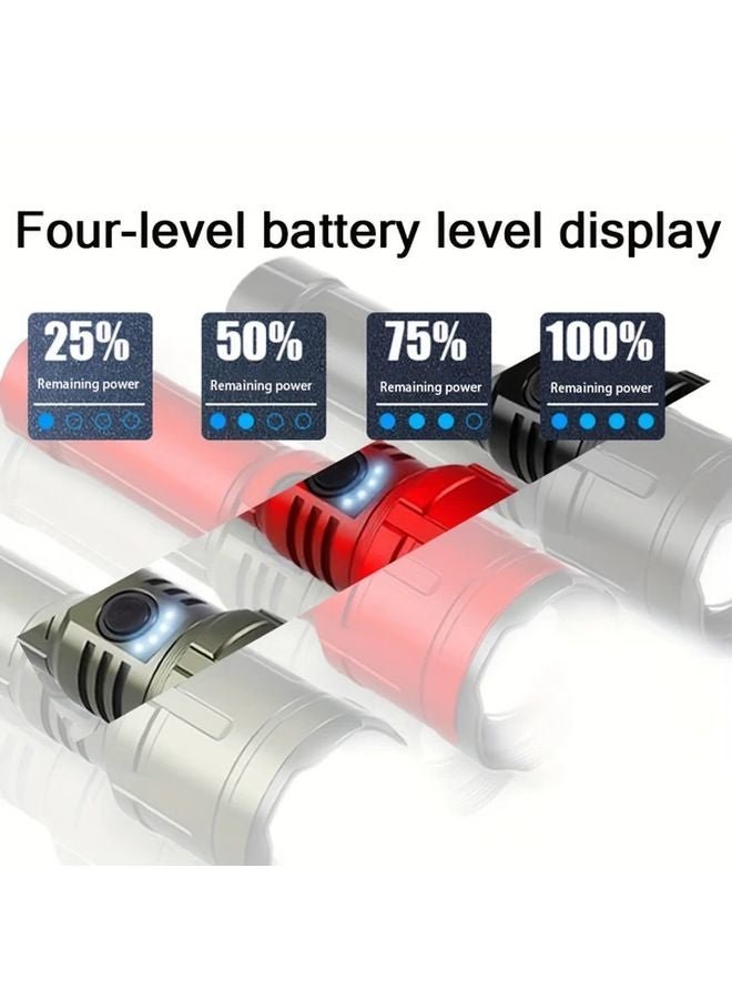 Model Red Aluminum Alloy Flashlight 5000mAh Power Bank 2002 Lumen For Camping Outdoor - Image 5