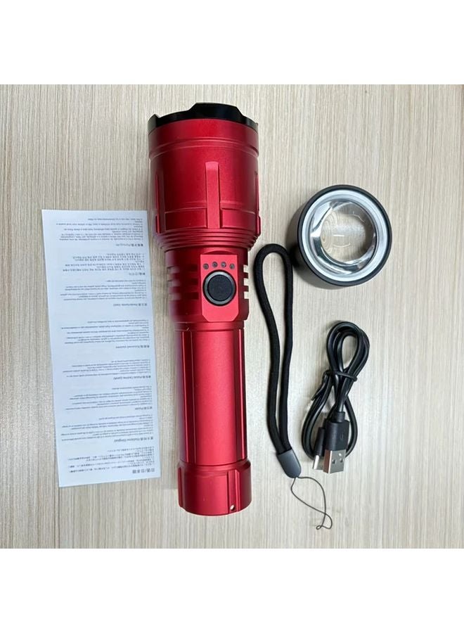 Model Red Aluminum Alloy Flashlight 5000mAh Power Bank 2002 Lumen For Camping Outdoor - Image 1