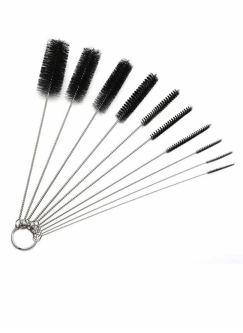 Y&D - Nylon Tube Brush Cleaner Pipe Cleaning Kit for Drinking Straws Glasses Keyboards Jewelry 10 Brushes Baby Bottle Flask Straw - Image 1