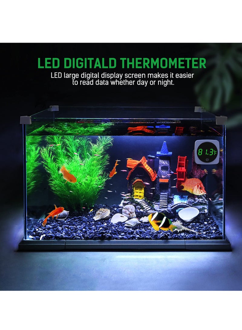 SYOSI Digital Aquarium Thermometer, LED Display Thermometer for Aquarium Fish Tank Accurate Temperature Sensor High Accurate to ±0.9°F Fish Tank Thermometer with LED touch screen - Image 5