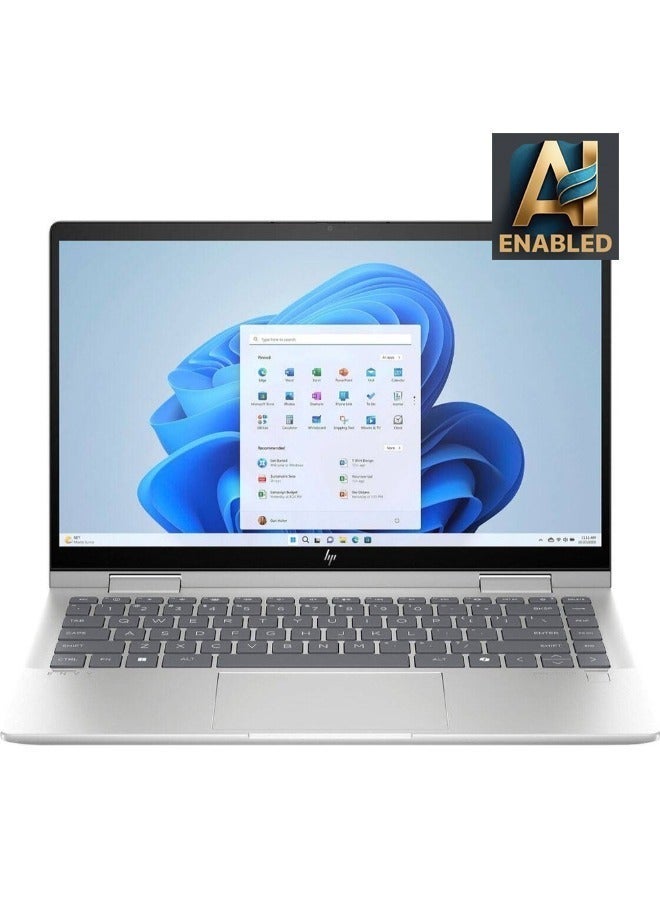 HP Envy X360 14-ES1023DX 2-IN-1 Laptop With 14-Inch Display, Core Ultra 7-150U Processor/16GB RAM/512GB SSD/Intel Iris XE Graphics/DOS English grey + Logitech Mouse M171 - Image 2