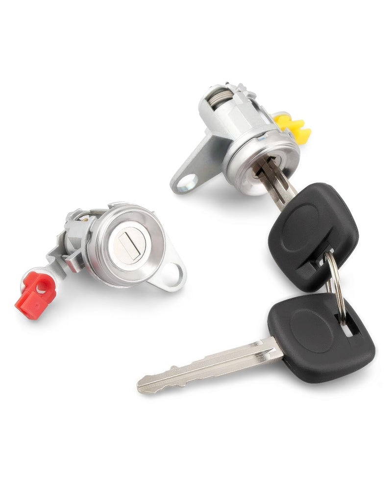 JUWEVAZU 69052-12340 Front Door Lock Cylinder Set w/Keys Fit for Toyota Corolla 1993 1994 1995 1996 1997, Driver and Passenger Door Locks Replace 69052-12360 69052-13150 69052-13190 - Image 1