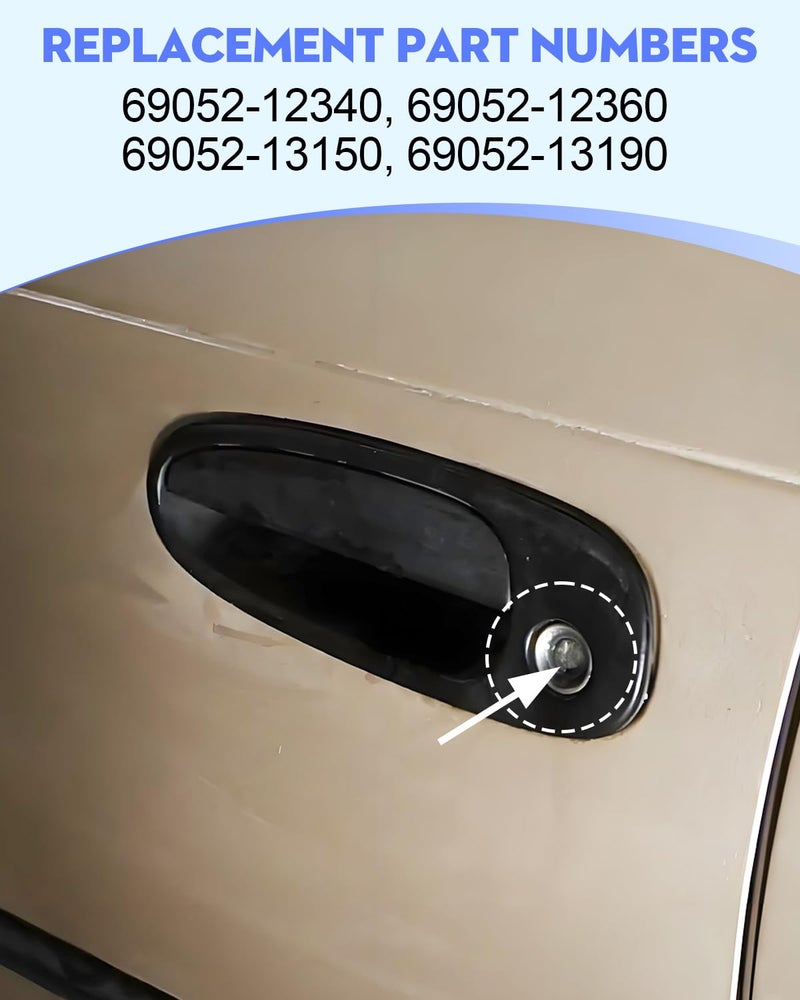 JUWEVAZU 69052-12340 Front Door Lock Cylinder Set w/Keys Fit for Toyota Corolla 1993 1994 1995 1996 1997, Driver and Passenger Door Locks Replace 69052-12360 69052-13150 69052-13190 - Image 4