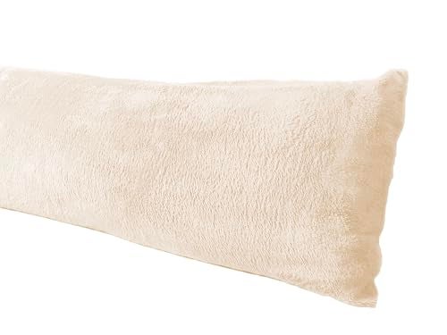 AUCOCU Extra Soft Body Pillow Cover, Sherpa/Microplush Material, 20x54 Inches, Zipper Closure (Cream) - Image 4