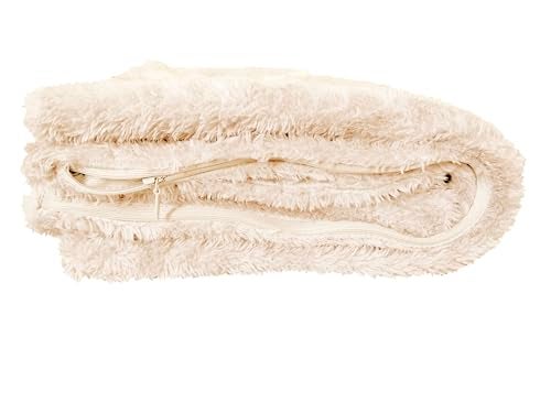 AUCOCU Extra Soft Body Pillow Cover, Sherpa/Microplush Material, 20x54 Inches, Zipper Closure (Cream) - Image 2
