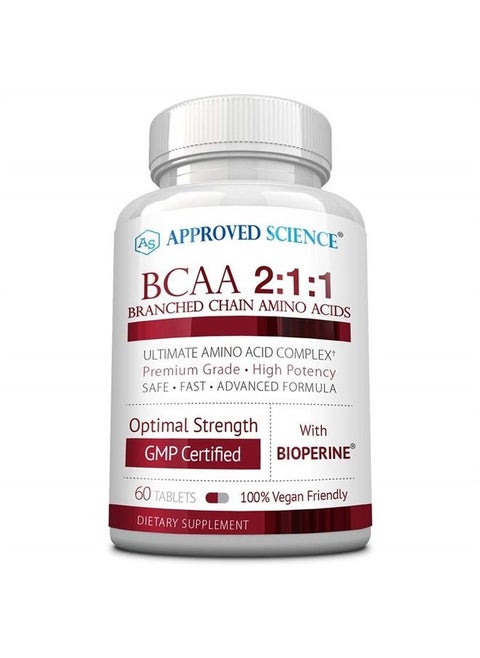 BCAA Supplement - 60 Tablets - 2400mg - Increase Performance and Enhance Muscle Development - L-Leucine, L-Isoleucine, L-Valine - Made in USA, Non-GMO
