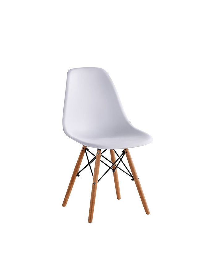 DANUBE HOME Stork Set of 2 Dining Chairs - White & Beech - Stylish Diningroom Furniture - Engineered Wood & Metal - Perfect for 2-Seater Dining Table - Modern Dining-Set for Home - Durable & Elegant Design - 2 Year Warranty