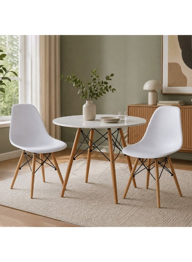 DANUBE HOME مجموعة كراسي طعام من ستورك - 2 كرسي - أبيض وبيتش - أثاث غرفة طعام أنيق - خشب مهندَس ومعدن - مثالي لطاولة طعام تتسع لشخصين - مجموعة طعام عصرية للمنزل - تصميم متين وأنيق - ضمان لمدة 2 سنة - Image 4