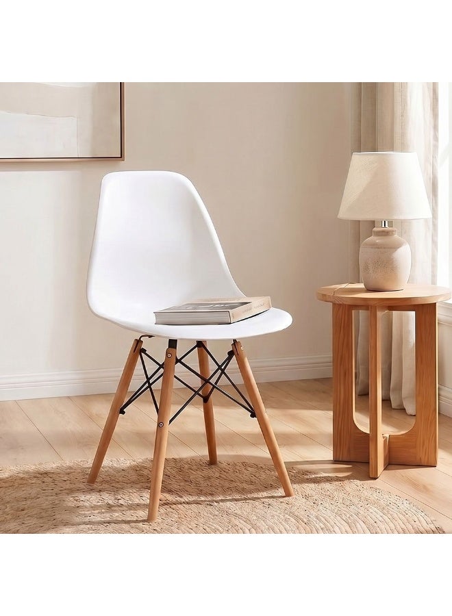 DANUBE HOME مجموعة كراسي طعام من ستورك - 2 كرسي - أبيض وبيتش - أثاث غرفة طعام أنيق - خشب مهندَس ومعدن - مثالي لطاولة طعام تتسع لشخصين - مجموعة طعام عصرية للمنزل - تصميم متين وأنيق - ضمان لمدة 2 سنة - Image 2