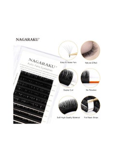 NAGARAKU NAGARAKU Easy Fan Eyelash Extensions Volume Lash 0.07 C curl 8-15mm Mix Tray Rapid Blooming Faux Mink Cluster For Beginners Soft Professional Lash Supplies  - Image 2