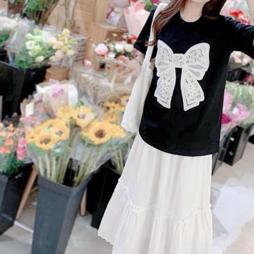 SuiGlory 2 PCS Bowknot Lace Applique, White Embroidered Applique Patches for Decor Bridal Wedding Dress Decoration - Image 4