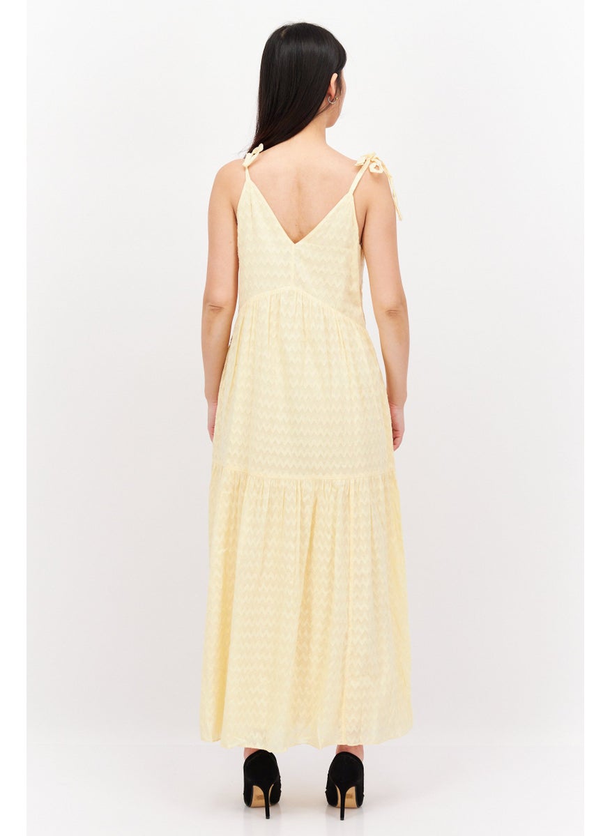 joie - Women Textured Maxi Dress, Yellow - Image 1