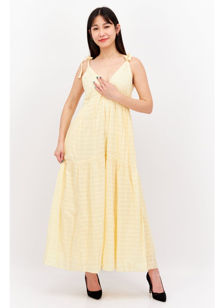 joie - Women Textured Maxi Dress, Yellow - Image 1