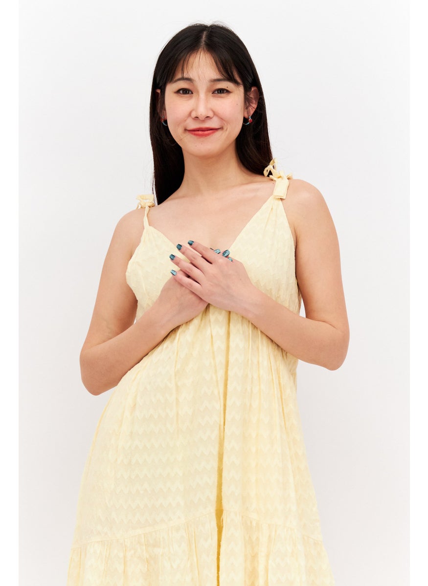 joie - Women Textured Maxi Dress, Yellow - Image 1